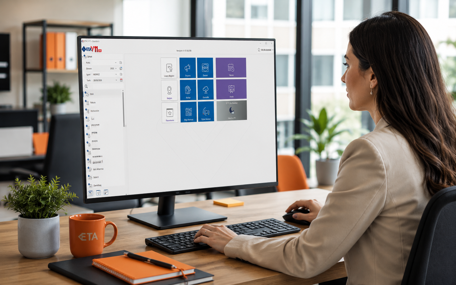 ETA V.11 PRO pratik kullanım, takvim ve ajanda ekranı